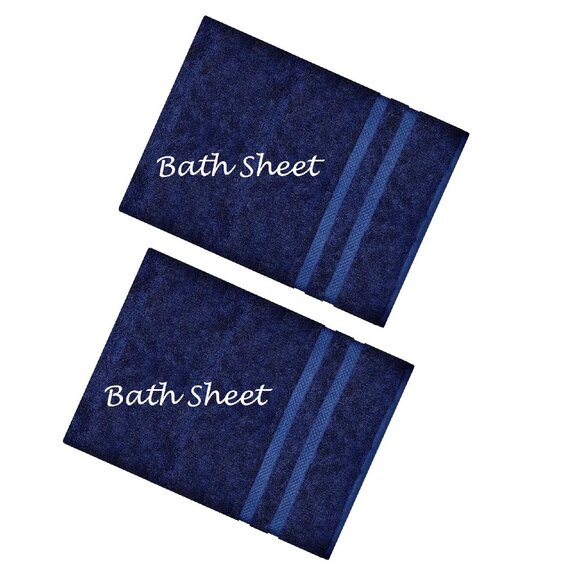 2 new INDIGO BLUE Charter Club Elite 100% Hygro Cotton 33x64 inch BATH SHEETS - Picture 1 of 6
